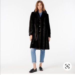 J Crew Collection Faux Fur Mink Coat